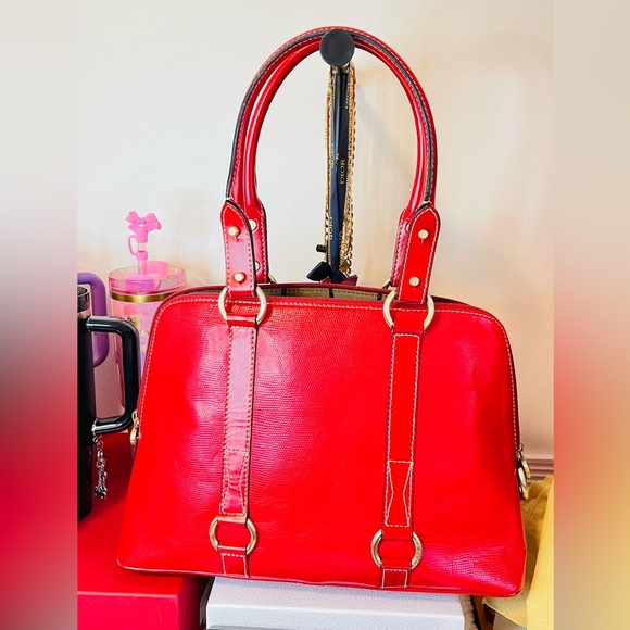 Lancel Authentic Vintage Red Leather Handbag - Picture 12 of 12